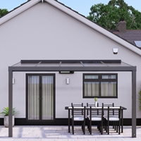 4m x 3.5m Anthracite Grey Polycarbonate Glass Veranda