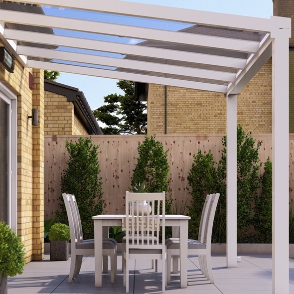 3m x 3.5m Traffic White Polycarbonate Roof Veranda