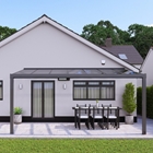 5m x 3m Anthracite Grey Glass Roof Veranda