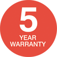 5 Year Warranty